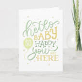 hallo baby zo blij dat je hier bent. Kortgeboorte Kaart (Voorkant)