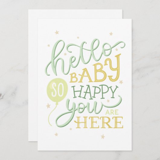hallo baby zo blij dat je hier bent. Nieuwe babyge (Voorkant / Achterkant)