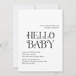 Hallo Baby Zwart Wit Modern Baby shower Kaart