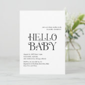 Hallo Baby Zwart Wit Modern Baby shower Kaart (Staand voorkant)