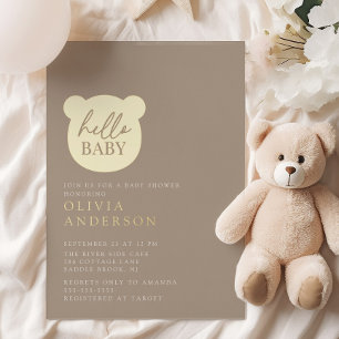 Hallo Babybeer Baby Shower Folie Uitnodiging