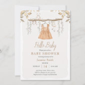 Hallo Babykleding Meisje Bohemian Baby shower Kaart (Voorkant)