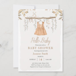Hallo Babykleding Meisje Bohemian Baby shower Kaart