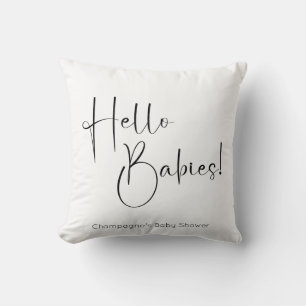Hallo Baby's Modern Script-Baby shower Kussen