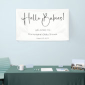 Hallo Baby's Modern Script-Baby shower Spandoek (Beurs)