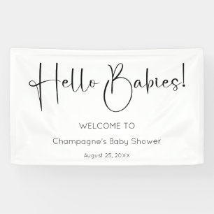 Hallo Baby's Modern Script-Baby shower Spandoek