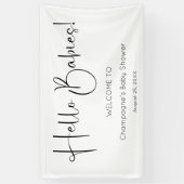 Hallo Baby's Modern Script-Baby shower Spandoek (Verticaal)
