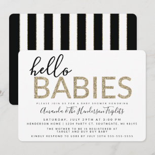 hallo baby's, tweelingen of drieplets Baby shower Kaart