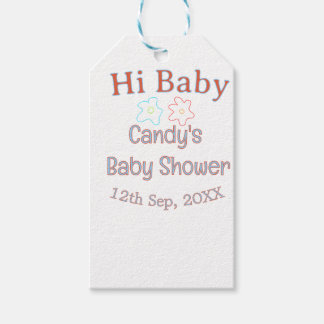 hallo babyshower blauw oranje bloem trendy retro m cadeaulabel
