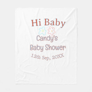 hallo babyshower blauw oranje bloem trendy retro m fleece deken