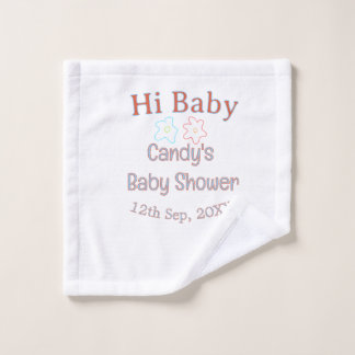 hallo babyshower blauw oranje bloem trendy retro m washandje