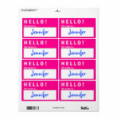 Hallo < Badge Naam Badge Labels (Full Sheet)