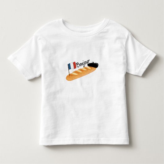 Hallo Baguette - Funny French Food Kinder Shirts (Voorkant)