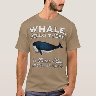 Hallo Bar Harbor Maine Whale T-shirt