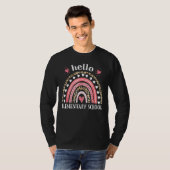 Hallo Basisschool Leopard Rainbow Teacher Ba T-shirt (Voorkant volledig)
