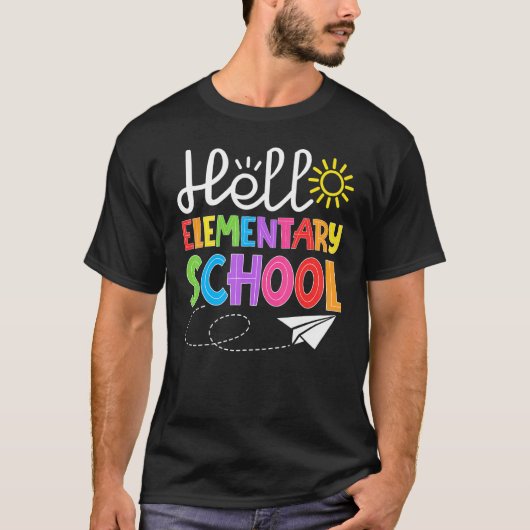 Hallo Basisschool Leuk Terug naar School Studen T-shirt (Voorkant)