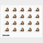 Hallo Basset Hound Puppy Dog Sticker / Label (Vel)