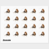 Hallo Basset Hound Puppy Dog Sticker / Label (Vel)