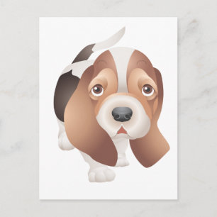 Hallo Basset Hound Puppy Hond Rode Liefde, Vriends Briefkaart