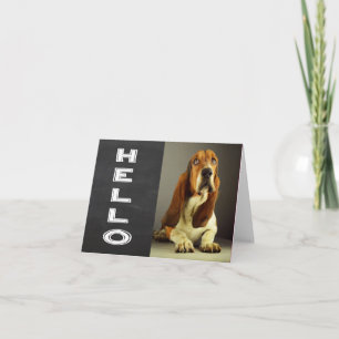 Hallo Basset Hound Puppy Hond Zwarte Schoolbord No Kaart