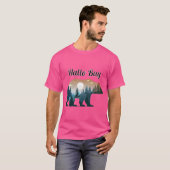 Hallo Bay Bear Silhouette with Forest Landscape in T-shirt (Voorkant volledig)