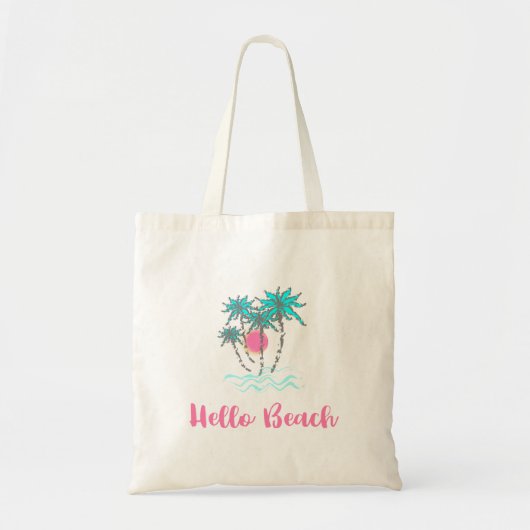 hallo Beach Tropical Style Summer Fun Tote Bag (Voorkant)