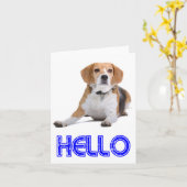 Hallo Beagle Puppy Hond Blanke Kaart (Gele Bloem)