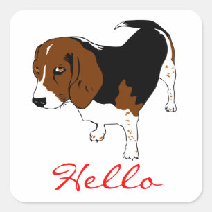 Hallo Beagle Puppy Hond Greeting Stickers