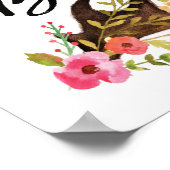 hallo Beauful Antler en Flowers Poster (Hoek)