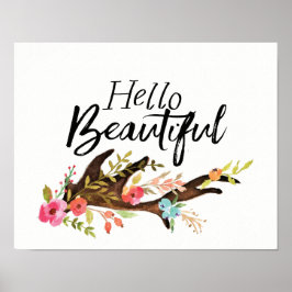 hallo Beauful Antler en Flowers Poster