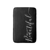 hallo Beauful Black White Typography Modern   Badmat (Voorkant Verticaal)