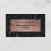 hallo Beauful faux roos Gold script zwarte marmer Visitekaartje (Achterkant)