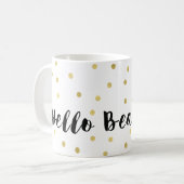 hallo Beauful Gold Glitzy Stippen Confetti Koffiemok (Voorkant links)