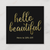 hallo Beauful Gold Script Beauty Salon Referral (Voorkant)
