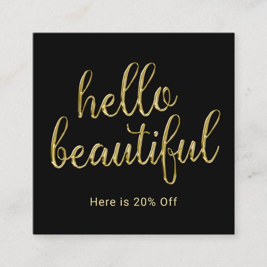 hallo Beauful Gold Script Beauty Salon Referral (Voorkant)