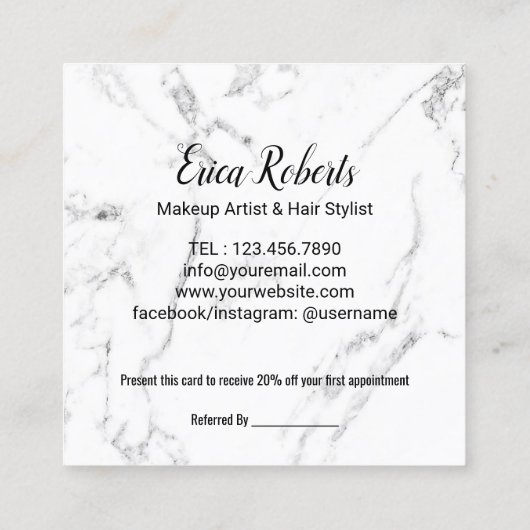 hallo Beauful Gold Script Beauty Salon Referral (Achterkant)