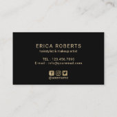 hallo Beauful Gold Typography Red Rose Flower Visitekaartje (Achterkant)