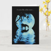 hallo Beauful Horse en Big Blue Moon Kaart (Gele Bloem)