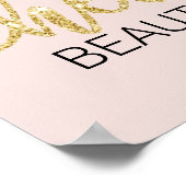 hallo Beauful Lashes Gold Typography Salon Poster (Hoek)