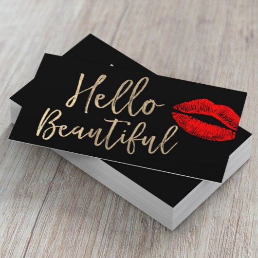 hallo Beauful Makeup Artist Gold Typografie Visitekaartje