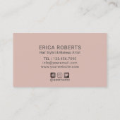hallo Beauful Makeup Artist Gold Typography Pink Visitekaartje (Achterkant)