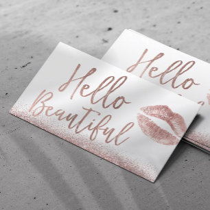 hallo Beauful Makeup Artist Roos Gold Typografie Visitekaartje