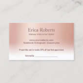 hallo Beauful Roos Gold Pastel Salon Referral (Achterkant)