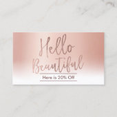 hallo Beauful Roos Gold Pastel Salon Referral (Voorkant)
