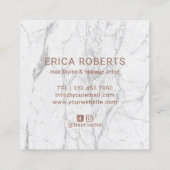 hallo Beauful Roos Gold Typography Marble Salon Vierkante Visitekaartje (Achterkant)