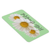 hallo Beauful White Daisies Sage Green Floral Magneet (Rechterzijde)