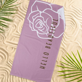 Hallo Beautiful - Moderne Chic Roze Roos Strandlaken