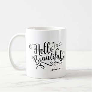 HALLO BEAUTIFUL Typografie Persoonlijk Aangepast Koffiemok