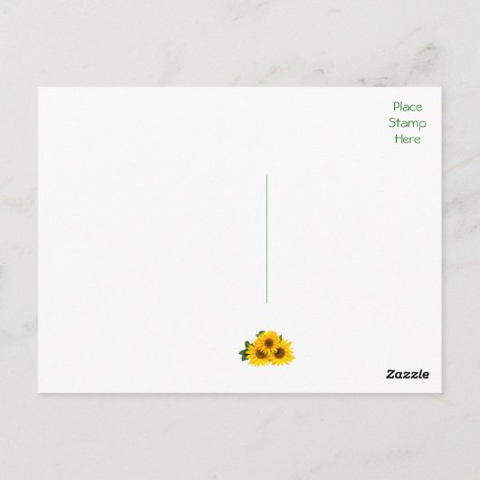 Hallo Bedankt Bloemen Zonnebloemen Gele Bloemen Briefkaart (Achterkant)