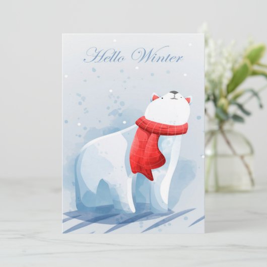 hallo beer feestdagenkaart (Staand voorkant)